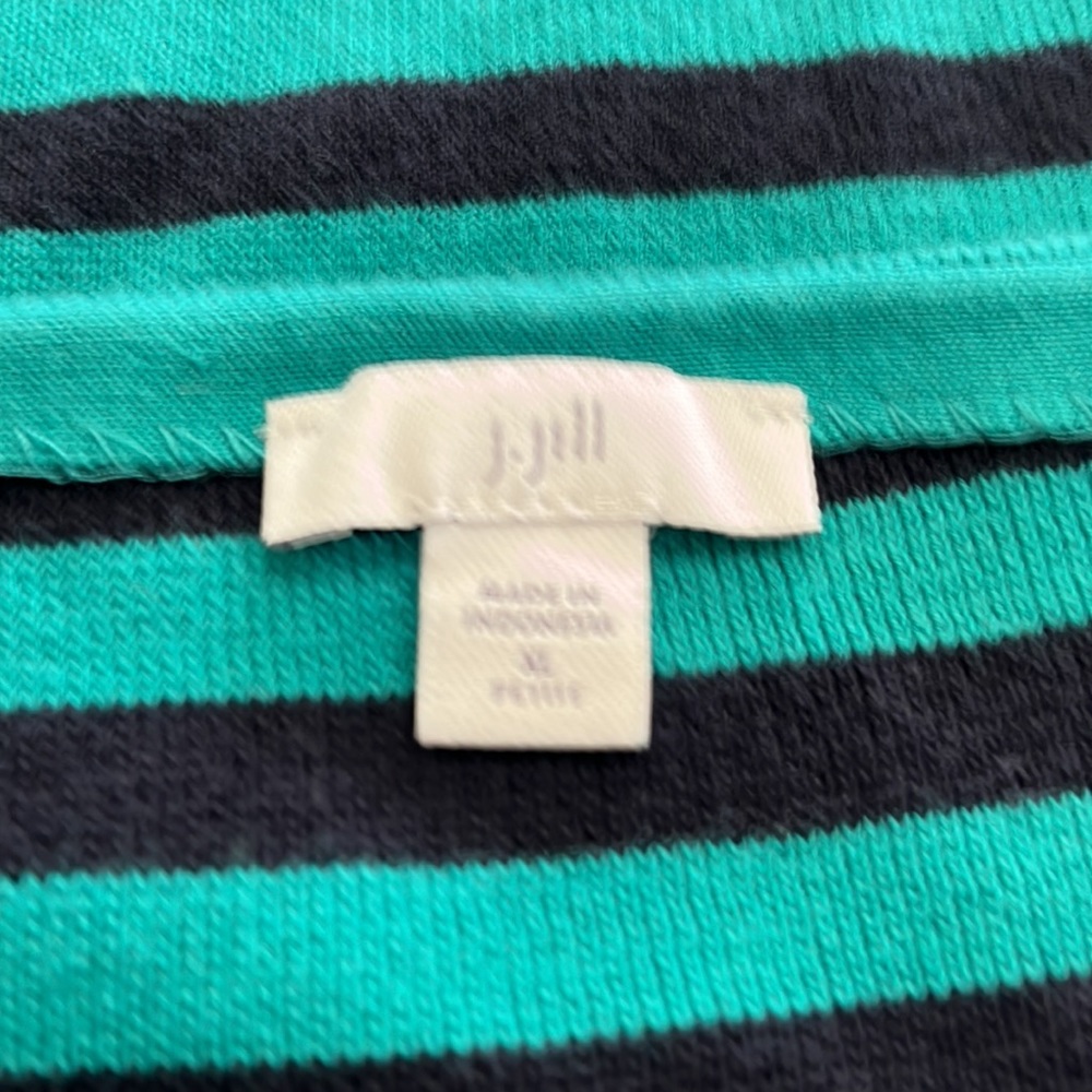 J.Jill teal/black 3/4 sleeve sweater XL petite - Picture 3 of 6